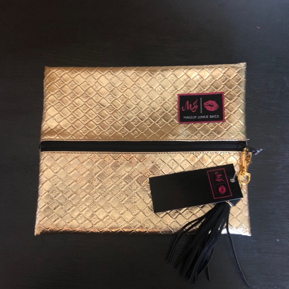 Small Makeup Junkie Bag - Gold